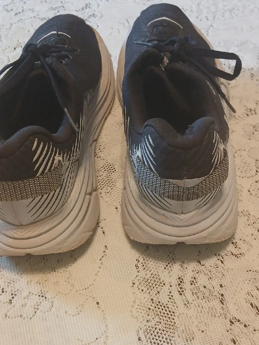 Hoka Black and White Road Running Shoes
